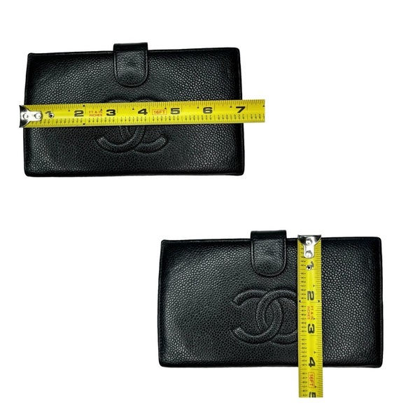 Authentic CHANEL Black Caviar Leather Timeless CC Long Large Wallet Kisslock - Picture 14 of 16